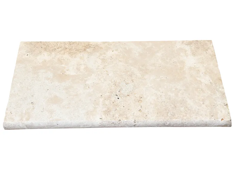 Margelles travertin beige nuancé finition vieillie